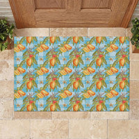 Vintage Hawaii Mango Rubber Doormat Blue Hawaiian Palaka