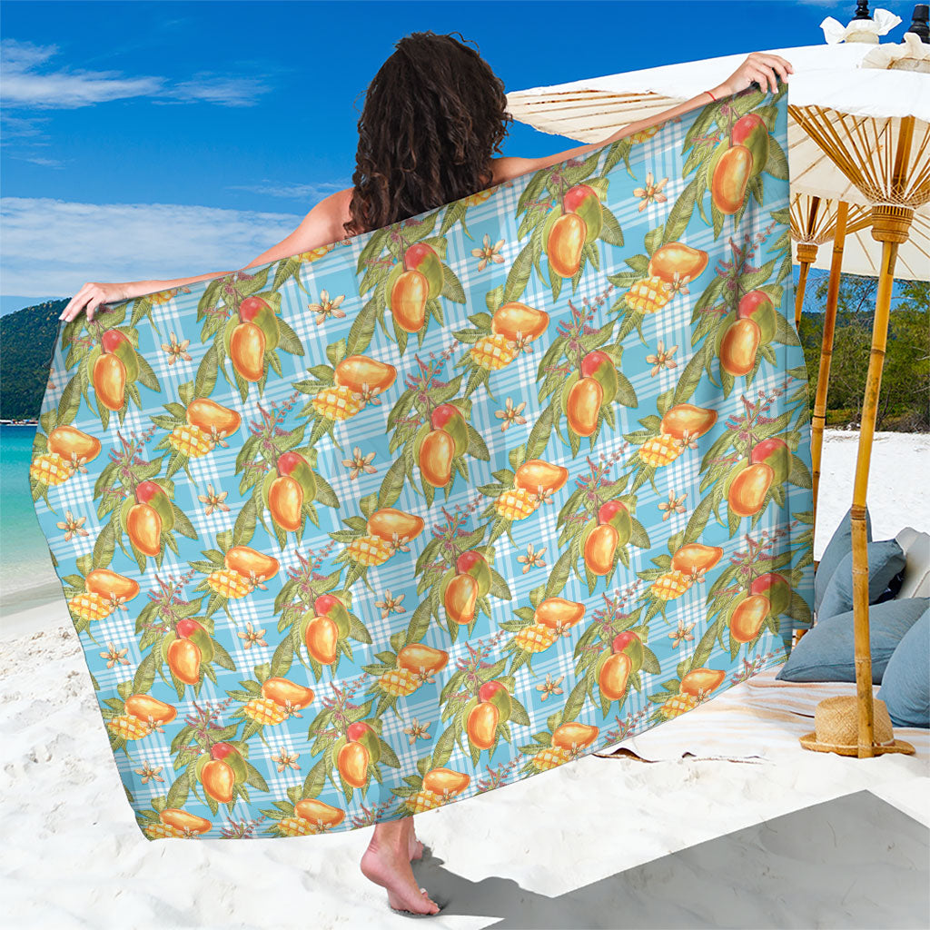 Vintage Hawaii Mango Sarong Blue Hawaiian Palaka