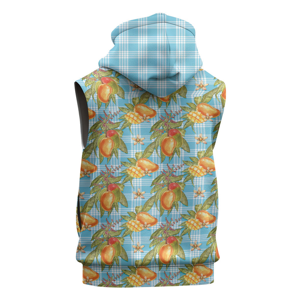Vintage Hawaii Mango Sleeveless Zip Hoodie Blue Hawaiian Palaka