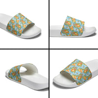Vintage Hawaii Mango Slide Sandals Blue Hawaiian Palaka
