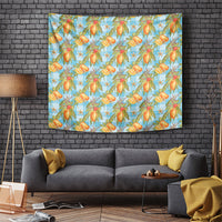 Vintage Hawaii Mango Tapestry Blue Hawaiian Palaka