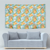 Vintage Hawaii Mango Tapestry Blue Hawaiian Palaka