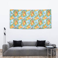 Vintage Hawaii Mango Tapestry Blue Hawaiian Palaka