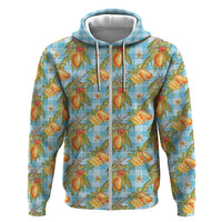 Vintage Hawaii Mango Zip Hoodie Blue Hawaiian Palaka