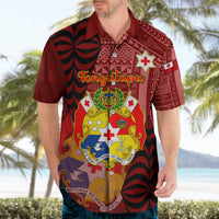 Personalized Tonga Hawaiian Shirt Coat Of Arms Tongatapu With Ngatu Pattern LT05 - Polynesian Pride