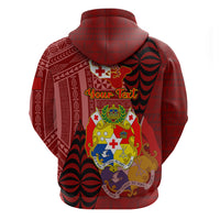 Personalized Tonga Hoodie Coat Of Arms Tongatapu With Ngatu Pattern LT05 - Polynesian Pride