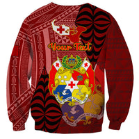Personalized Tonga Sweatshirt Coat Of Arms Tongatapu With Ngatu Pattern LT05 - Polynesian Pride