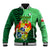 Personalized Tonga Baseball Jacket Coat Of Arms Haapai With Ngatu Pattern LT05 Unisex Green - Polynesian Pride