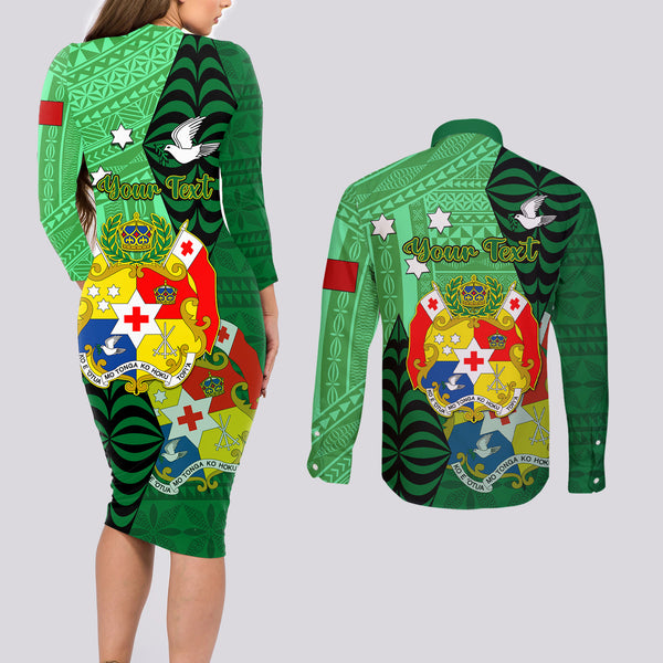 Personalized Tonga Long Sleeve Shirt Coat Of Arms Tongatapu With Ngatu Pattern LT05