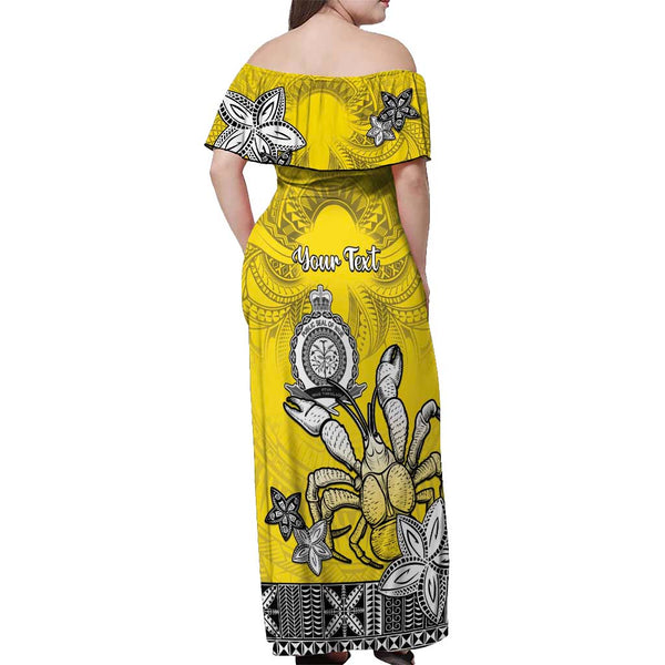 Personalised Happy Niue Constitution Day Off Shoulder Maxi Dress Niuean ...