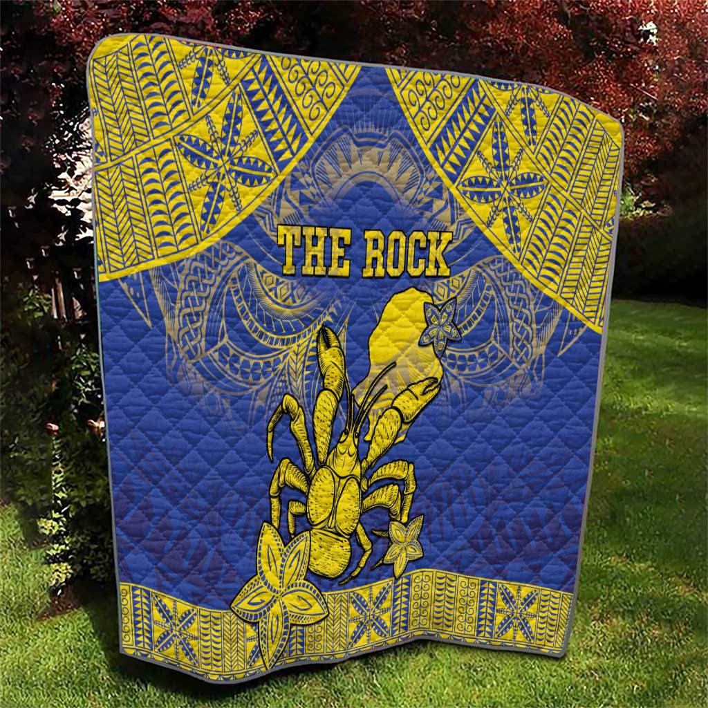 Niue The Rock Quilt Niuean Crab Hiapo Pattern Blue Version
