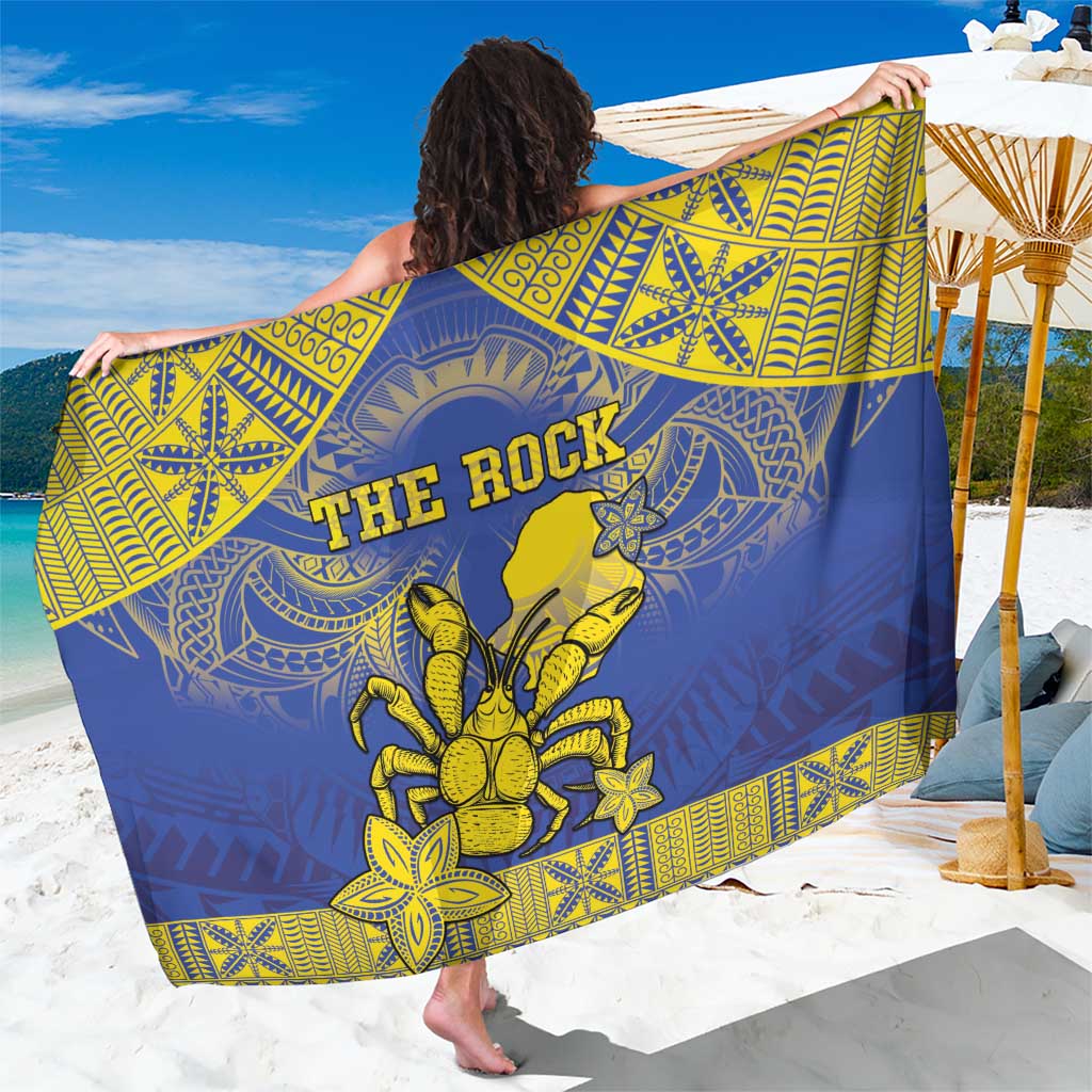 Niue The Rock Sarong Niuean Crab Hiapo Pattern Blue Version LT05 One Size 44 x 66 inches Blue - Polynesian Pride
