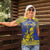 Personalised Niue The Rock Women Polo Shirt Niuean Crab Hiapo Pattern Blue Version
