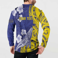 Personalised Nauru 92nd Anniversary Of Angam Button Sweatshirt Polynesian Whale Pattern