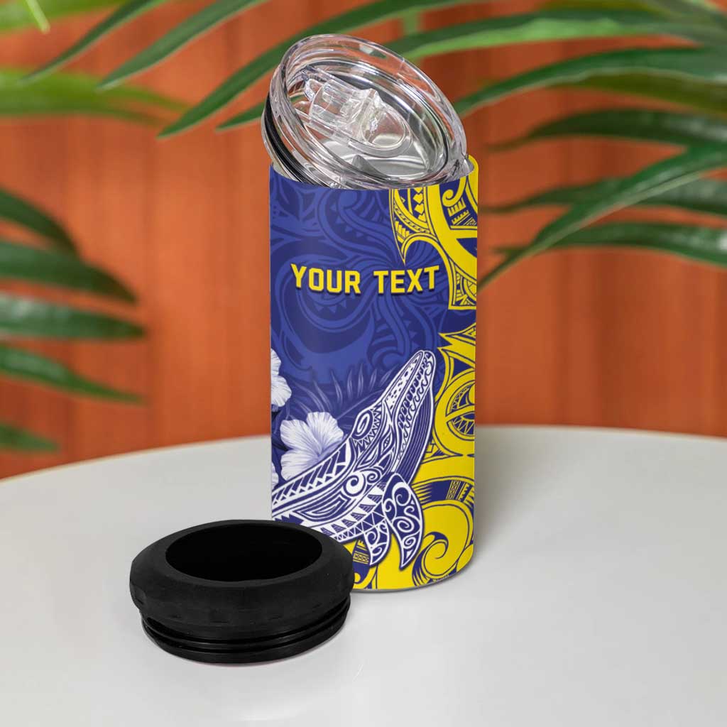 Personalised Nauru 92nd Anniversary Of Angam 4 in 1 Can Cooler Tumbler Polynesian Whale Pattern