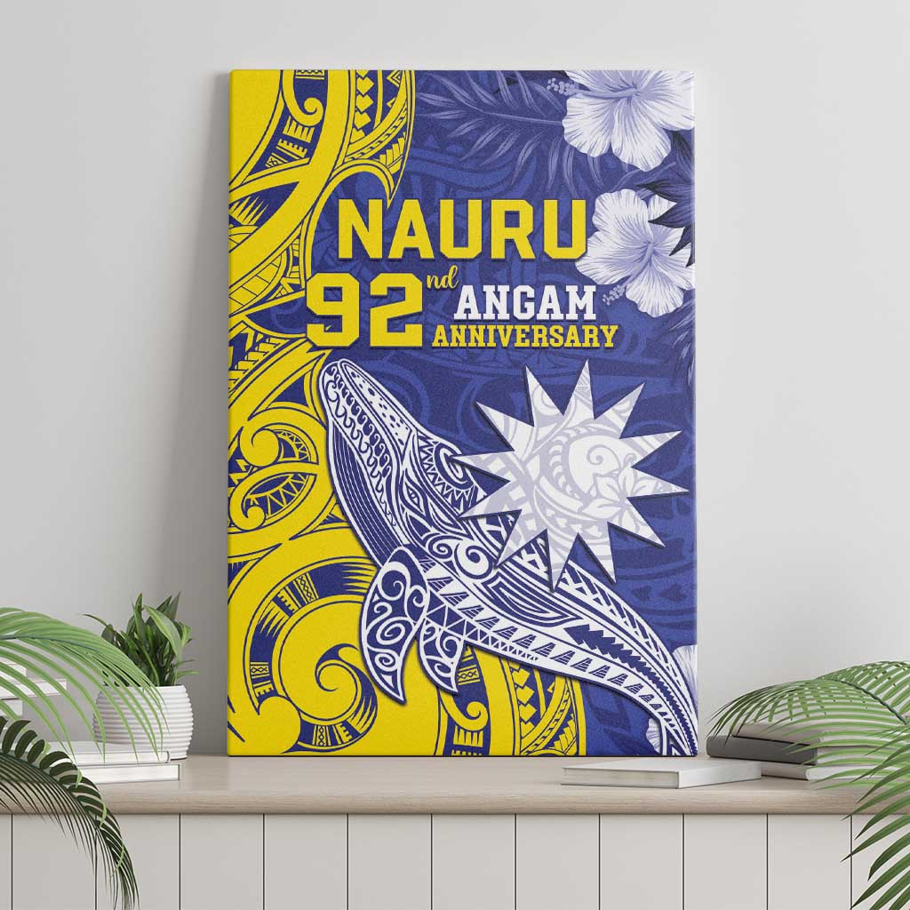 Nauru 92nd Anniversary Of Angam Canvas Wall Art Polynesian Whale Pattern