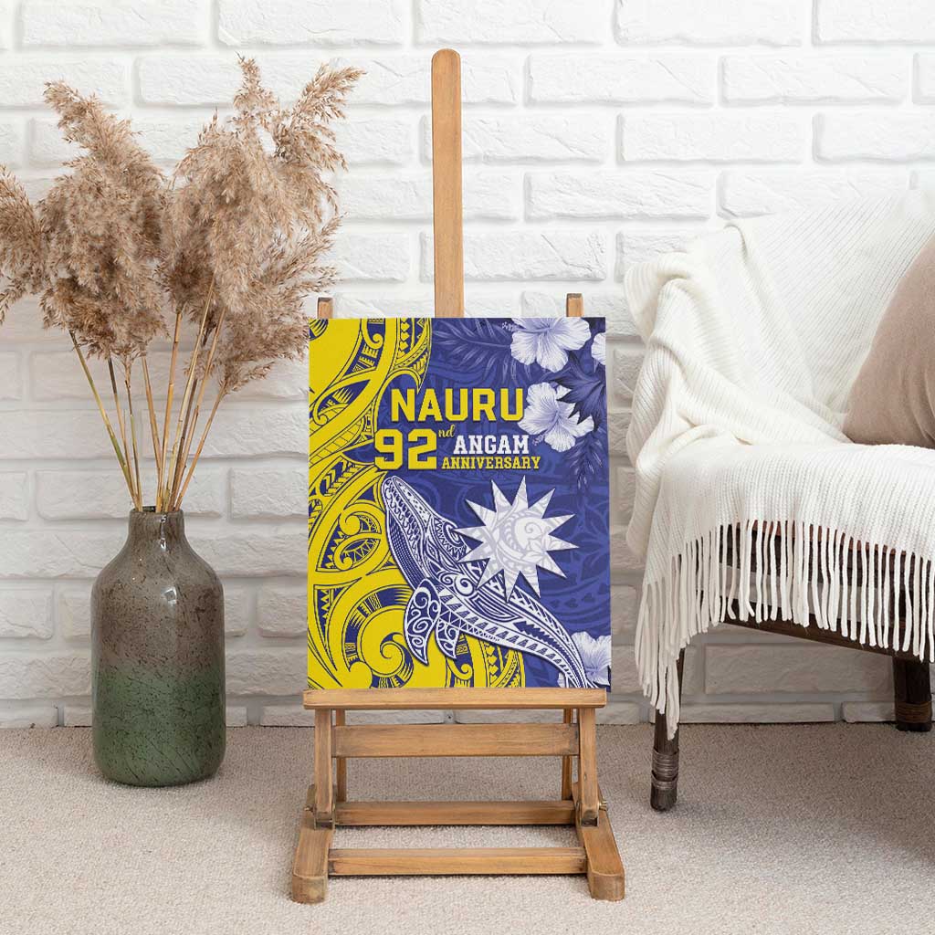 Nauru 92nd Anniversary Of Angam Canvas Wall Art Polynesian Whale Pattern