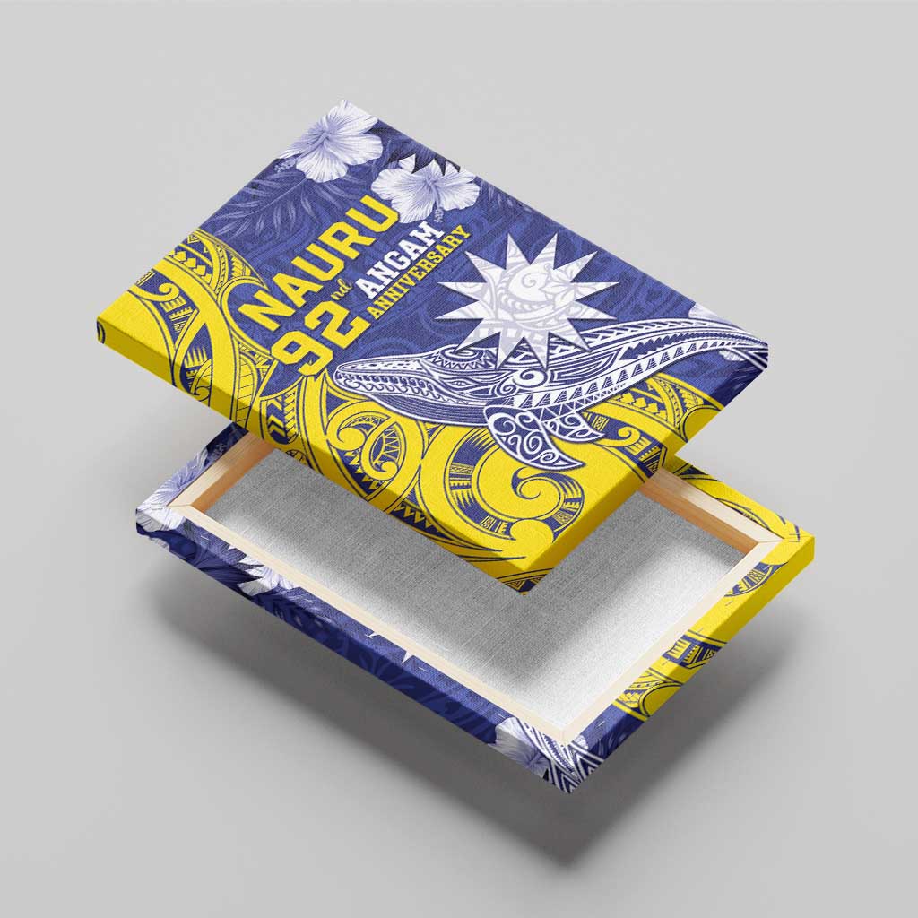 Nauru 92nd Anniversary Of Angam Canvas Wall Art Polynesian Whale Pattern