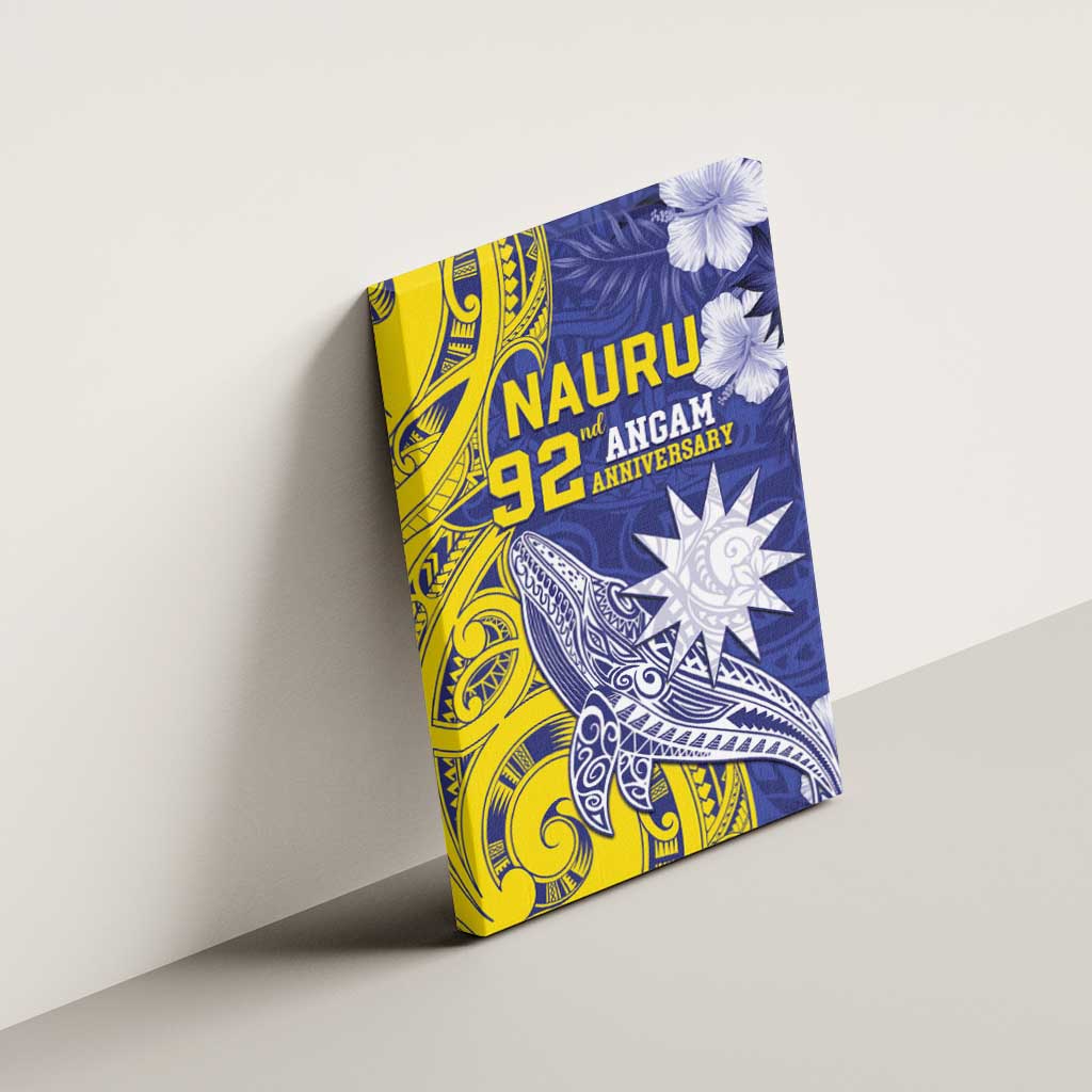 Nauru 92nd Anniversary Of Angam Canvas Wall Art Polynesian Whale Pattern