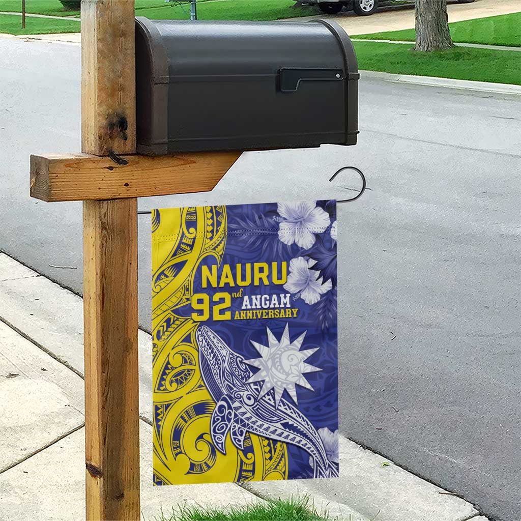 Nauru 92nd Anniversary Of Angam Garden Flag Polynesian Whale Pattern