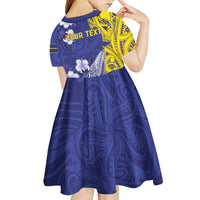 Personalised Nauru 92nd Anniversary Of Angam Kid Short Sleeve Dress Polynesian Whale Pattern