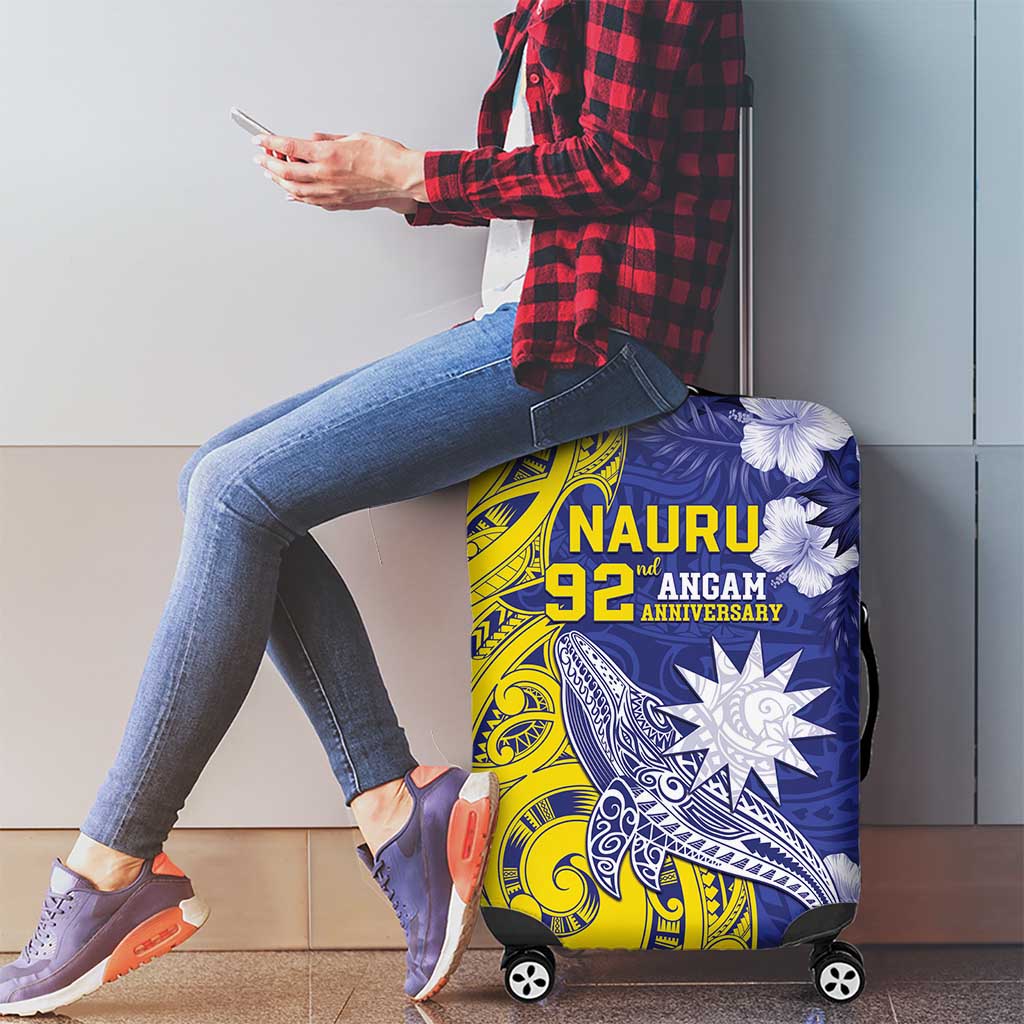 Nauru 92nd Anniversary Of Angam Luggage Cover Polynesian Whale Pattern LT05 - Polynesian Pride