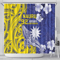 Nauru 92nd Anniversary Of Angam Shower Curtain Polynesian Whale Pattern LT05 - Polynesian Pride