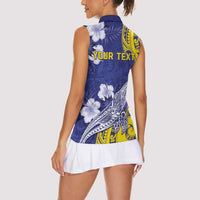 Personalised Nauru 92nd Anniversary Of Angam Women Sleeveless Polo Shirt Polynesian Whale Pattern LT05 - Polynesian Pride