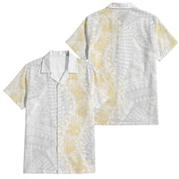 Niue White Sunday Family Matching Puletasi and Hawaiian Shirt Niuean Hiapo With Puakenikeni Lei