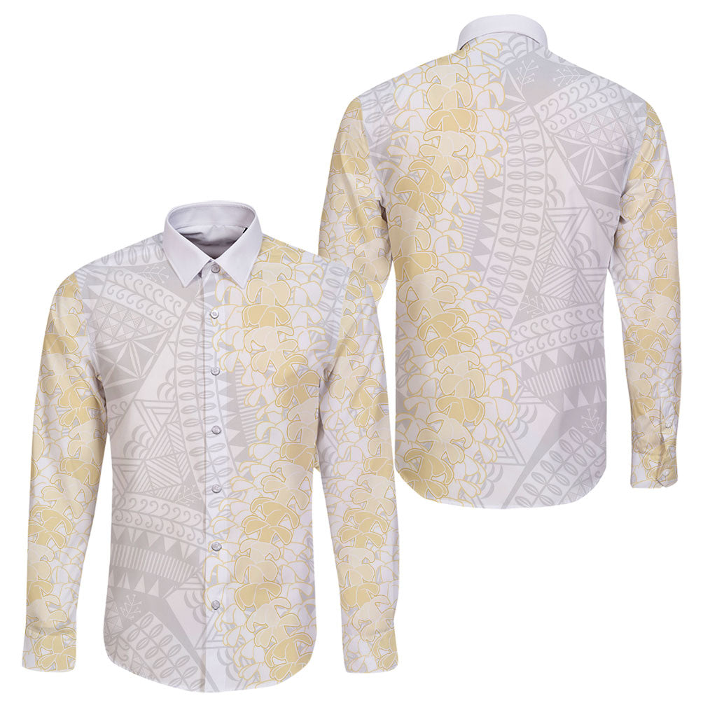 Niue White Sunday Family Matching Puletasi and Hawaiian Shirt Niuean Hiapo With Puakenikeni Lei