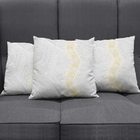 Niue White Sunday Pillow Cover Niuean Hiapo With Puakenikeni Lei