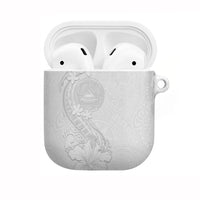 American Samoa White Sunday AirPods Case Polynesian Pattern With Tropical Flowers