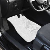 American Samoa White Sunday Car Mats Polynesian Pattern With Tropical Flowers