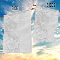American Samoa White Sunday Garden Flag Polynesian Pattern With Tropical Flowers
