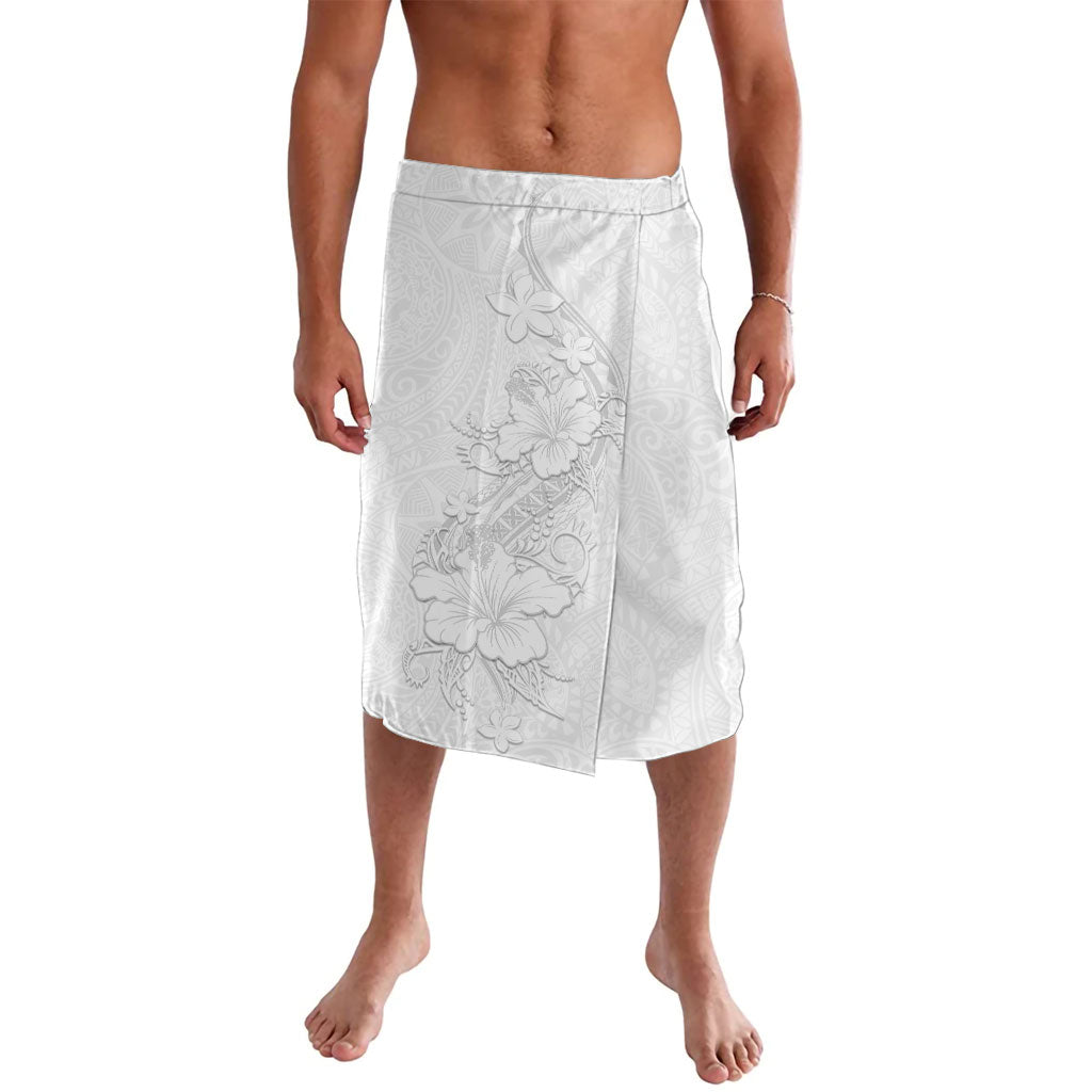 American Samoa White Sunday Lavalava Polynesian Pattern With Tropical Flowers LT05 White - Polynesian Pride