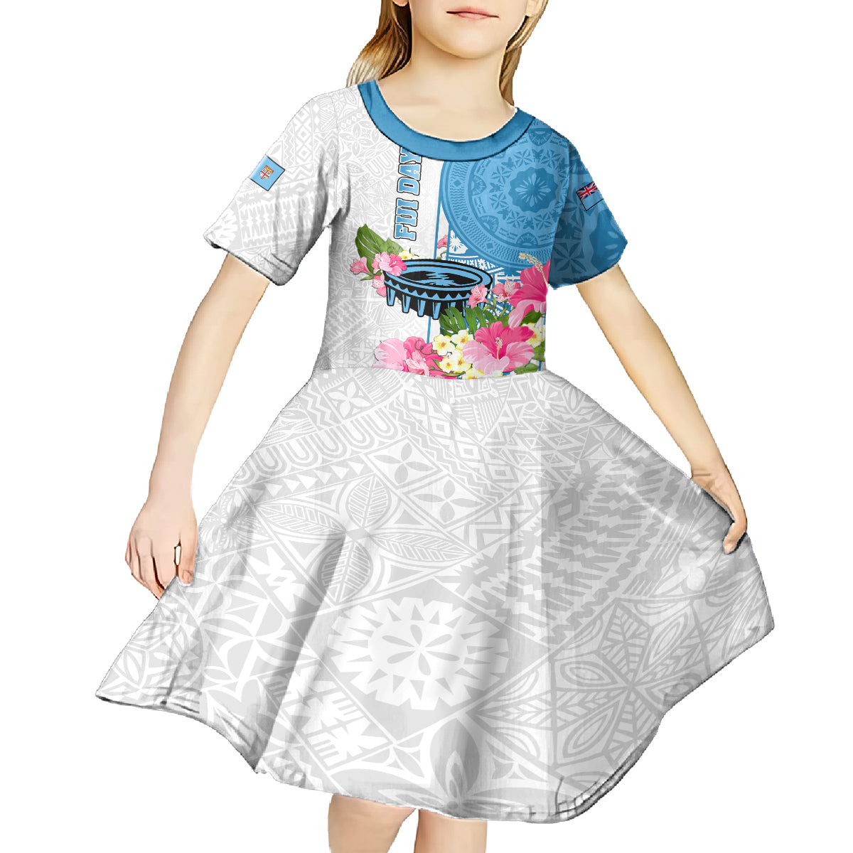 fiji-day-kid-short-sleeve-dress-tanoa-hibiscus-fijian-tapa-masi-pattern