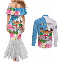 personalized-fiji-day-couples-matching-mermaid-dress-and-long-sleeve-button-shirts-tanoa-hibiscus-fijian-tapa-masi-pattern