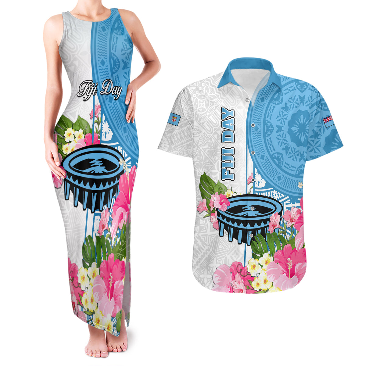personalized-fiji-day-couples-matching-tank-maxi-dress-and-hawaiian-shirt-tanoa-hibiscus-fijian-tapa-masi-pattern