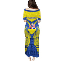 Niue Constitution Day Family Matching Puletasi Dress and Hawaiian Shirt Coat Of Arms Niuean Hiapo Pattern LT05 - Polynesian Pride