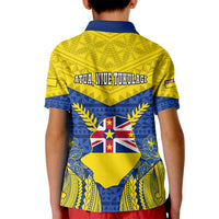 Niue Constitution Day Kid Polo Shirt Coat Of Arms Niuean Hiapo Pattern LT05 - Polynesian Pride