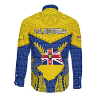 niue-constitution-day-long-sleeve-button-shirt-coat-of-arms-niuean-hiapo-pattern