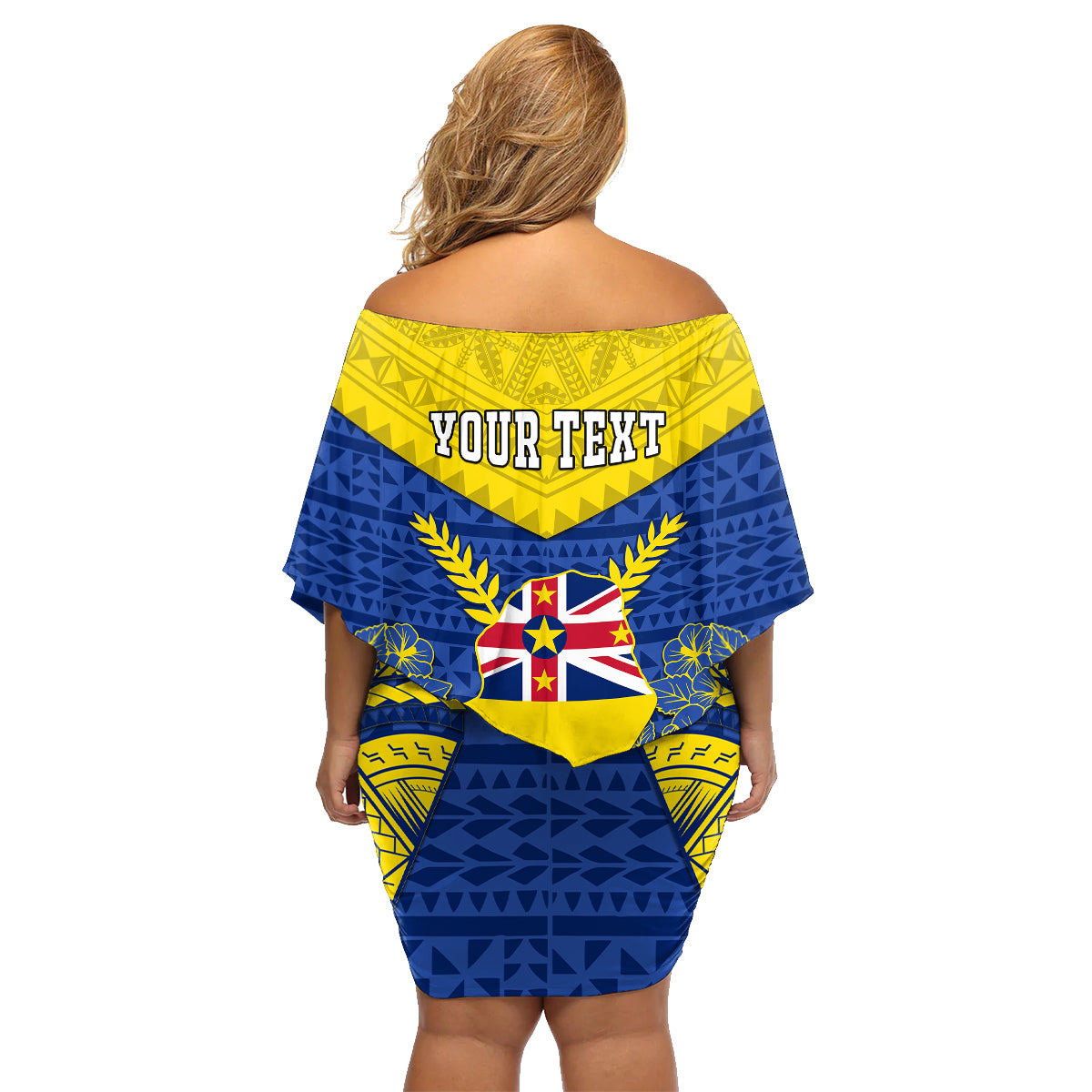 Personalized Niue Constitution Day Family Matching Off Shoulder Short Dress and Hawaiian Shirt Coat Of Arms Niuean Hiapo Pattern LT05 - Polynesian Pride