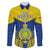 Personalized Niue Constitution Day Family Matching Puletasi Dress and Hawaiian Shirt Coat Of Arms Niuean Hiapo Pattern LT05 Dad's Shirt - Long Sleeve Yellow - Polynesian Pride