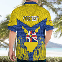 personalized-niue-constitution-day-hawaiian-shirt-coat-of-arms-niuean-hiapo-pattern