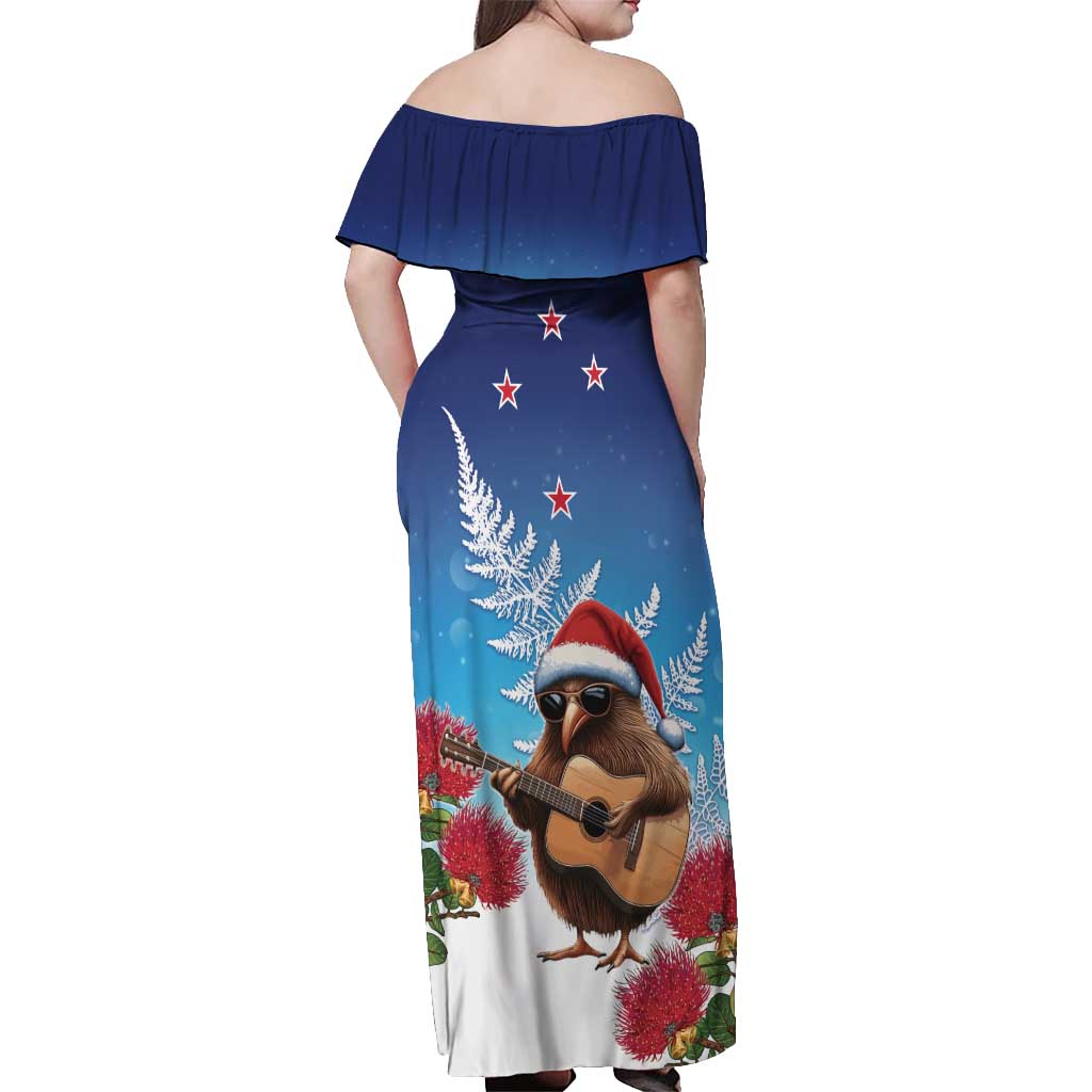 New Zealand Kiwi Christmas Off Shoulder Maxi Dress Xmas Vibe