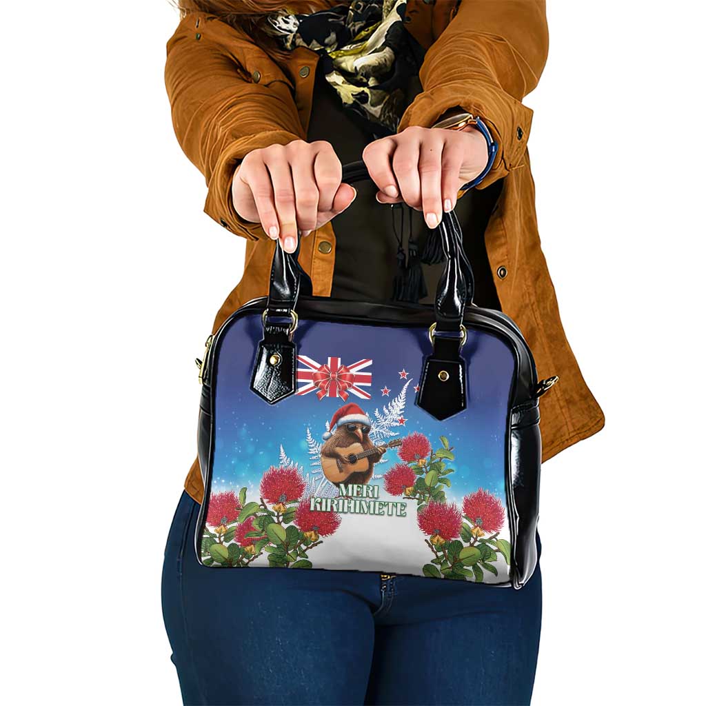 New Zealand Kiwi Christmas Shoulder Handbag Xmas Vibe LT05 One Size Blue - Polynesian Pride