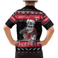 New Zealand Santa Tiki Christmas Family Matching Mermaid Dress and Hawaiian Shirt Meri Kirihimete