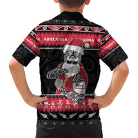 New Zealand Santa Tiki Christmas Hawaiian Shirt Meri Kirihimete