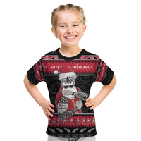 New Zealand Santa Tiki Christmas Kid T Shirt Meri Kirihimete