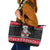 New Zealand Santa Tiki Christmas Leather Tote Bag Meri Kirihimete